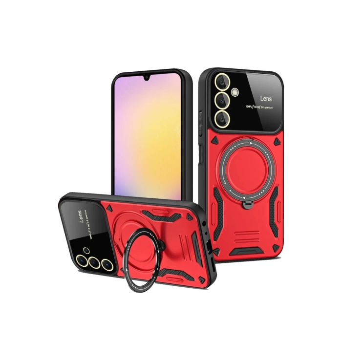 Newface Samsung Galaxy S25 Kılıf Joy Lens Standlı Kapak