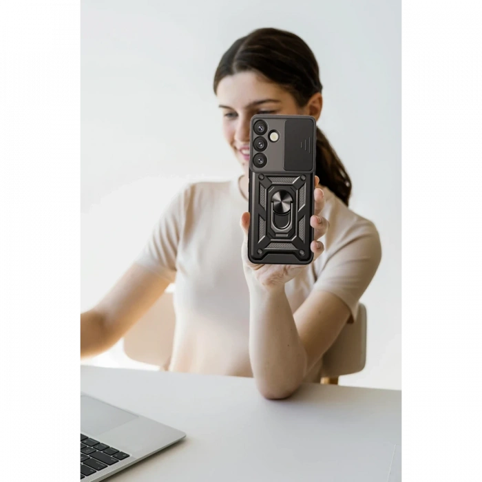 Newface Samsung Galaxy S25 Kılıf Pars Lens Yüzüklü Silikon