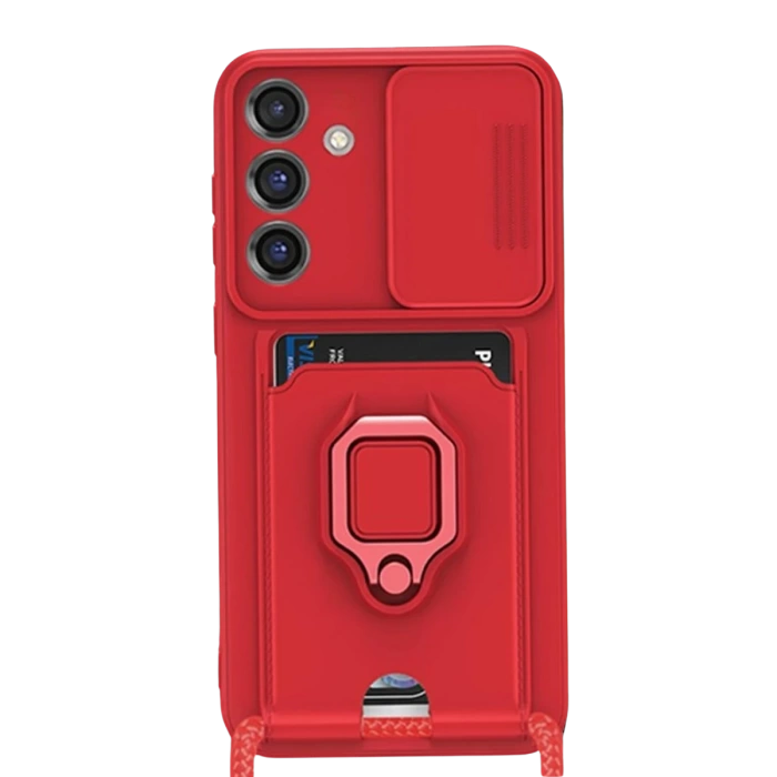 Newface Samsung Galaxy S25 Plus Kılıf Zuma Kartvizitli Yüzüklü Silikon
