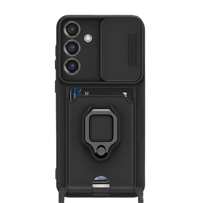 Newface Samsung Galaxy S25 Plus Kılıf Zuma Kartvizitli Yüzüklü Silikon