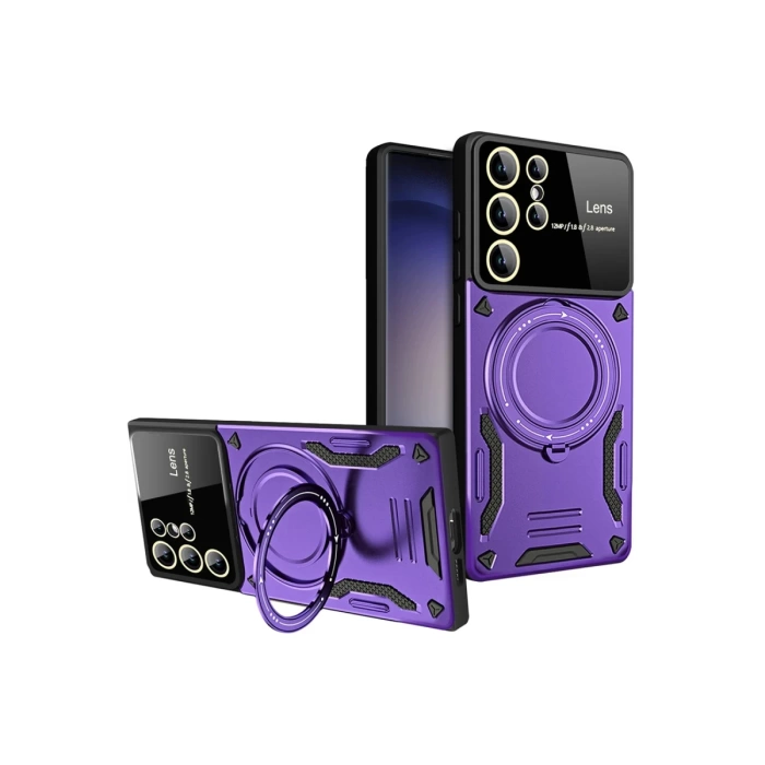 Newface Samsung Galaxy S25 Ultra Kılıf Joy Lens Standlı Kapak
