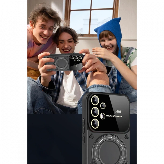 Newface Samsung Galaxy S25 Ultra Kılıf Joy Lens Standlı Kapak