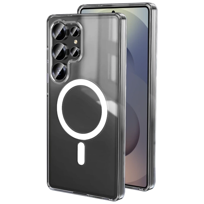 Newface Samsung Galaxy S25 Ultra Kılıf Magneticsafe Şeffaf Silikon - Şeffaf