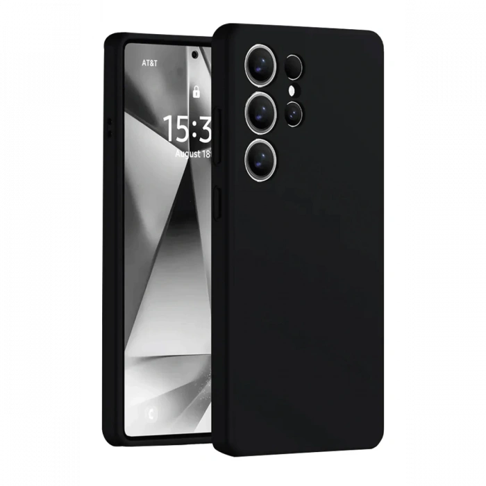 Newface Samsung Galaxy S25 Ultra Kılıf Nano içi Kadife Silikon - Siyah