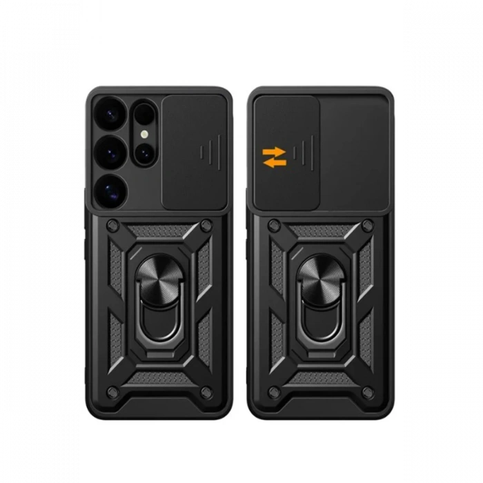 Newface Samsung Galaxy S25 Ultra Kılıf Pars Lens Yüzüklü Silikon