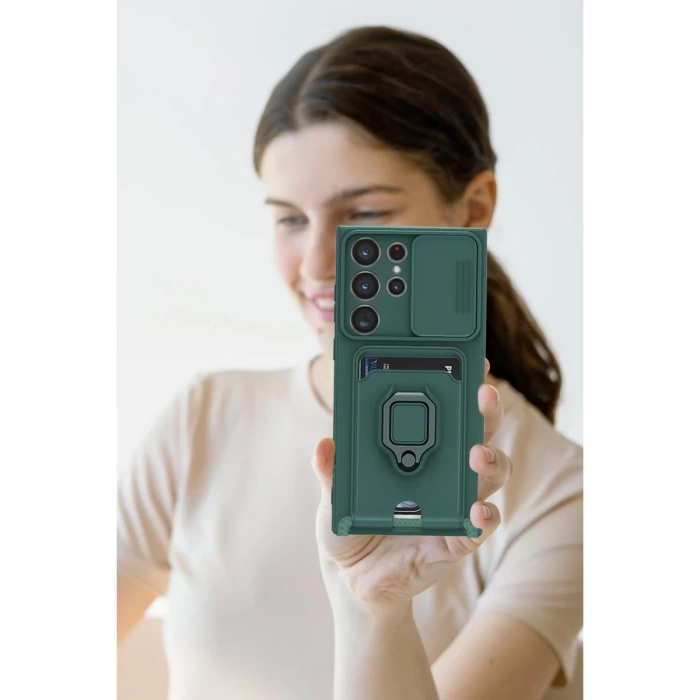 Newface Samsung Galaxy S25 Ultra Kılıf Zuma Kartvizitli Yüzüklü Silikon