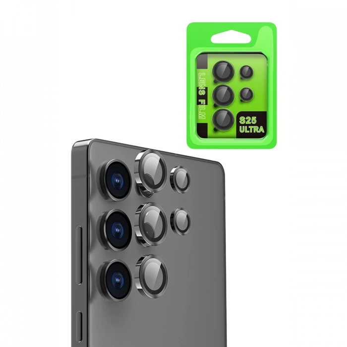 Newface Samsung Galaxy S25 Ultra Raze Metal Kamera Lens - Siyah