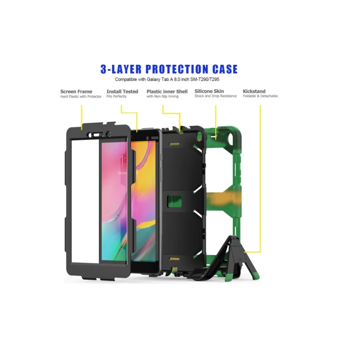 Newface Samsung Galaxy T290 Tab A 8 Kılıf Griffin Tablet Kapak - Kamuflaj