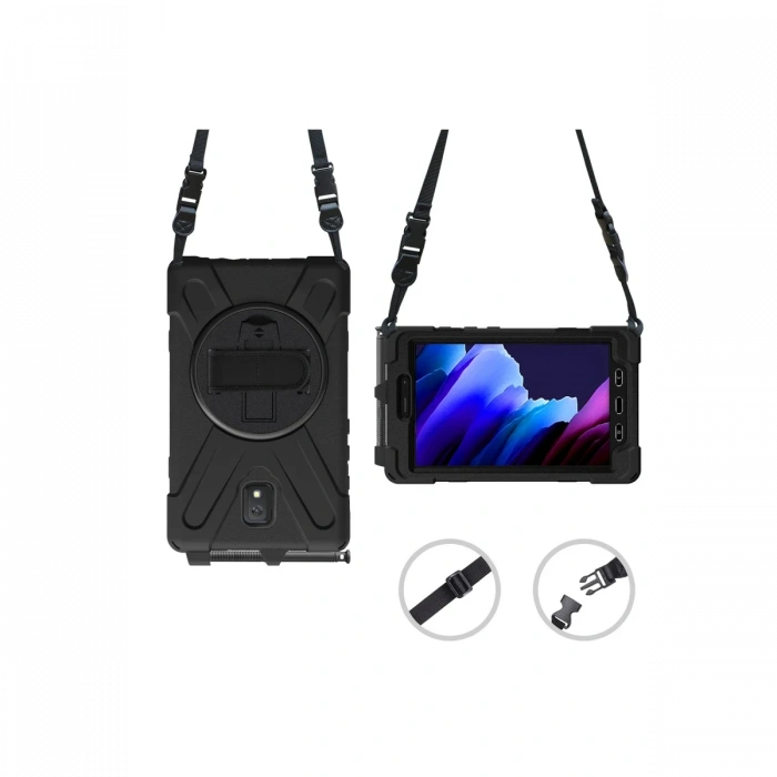 Newface Samsung Galaxy T577 Tab Active 3 Kılıf Amazing Tablet Kapak - Siyah