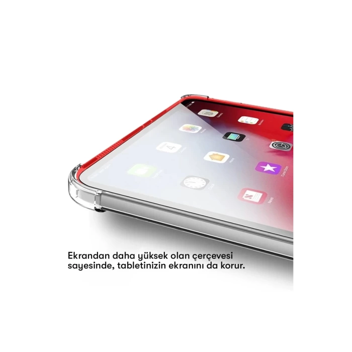 Newface Samsung Galaxy T737 Tab S7 FE 12.4 Kılıf Anti Şeffaf Tablet Silikon - Şeffaf