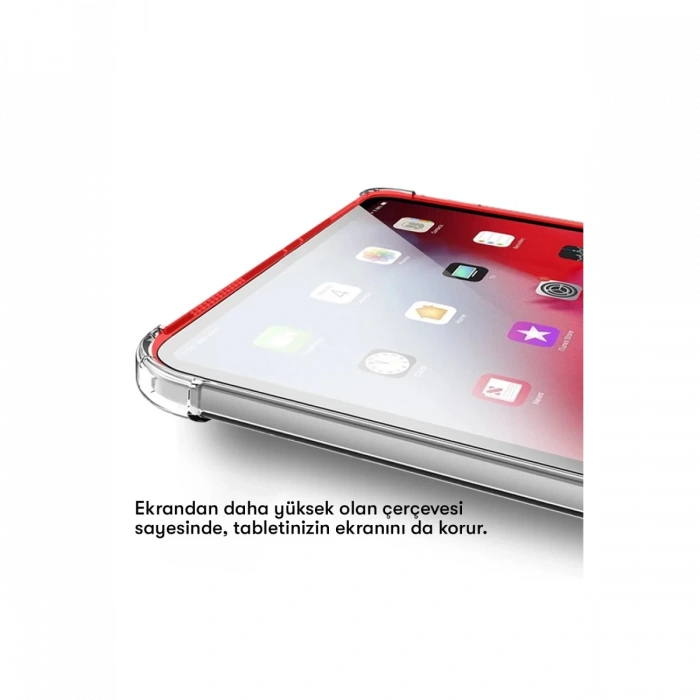 Newface Samsung Galaxy T737 Tab S7 FE 12.4 Kılıf Anti Shock Tablet Silikon - Şeffaf