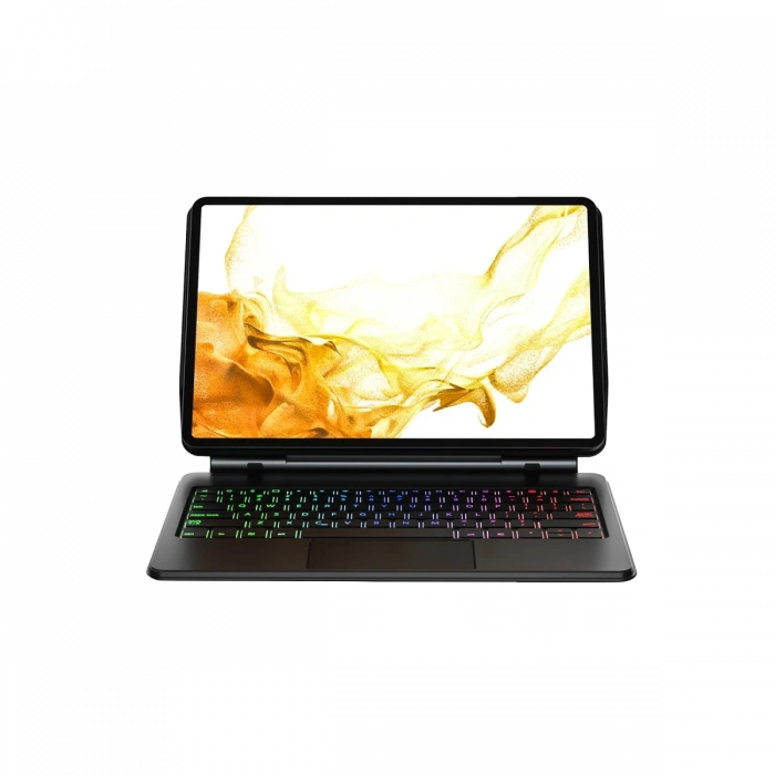 Samsung Galaxy T737 Tab S7 FE 12.4 Kılıf Eternal Ledli Klavyeli Tablet Kılıfı - Siyah