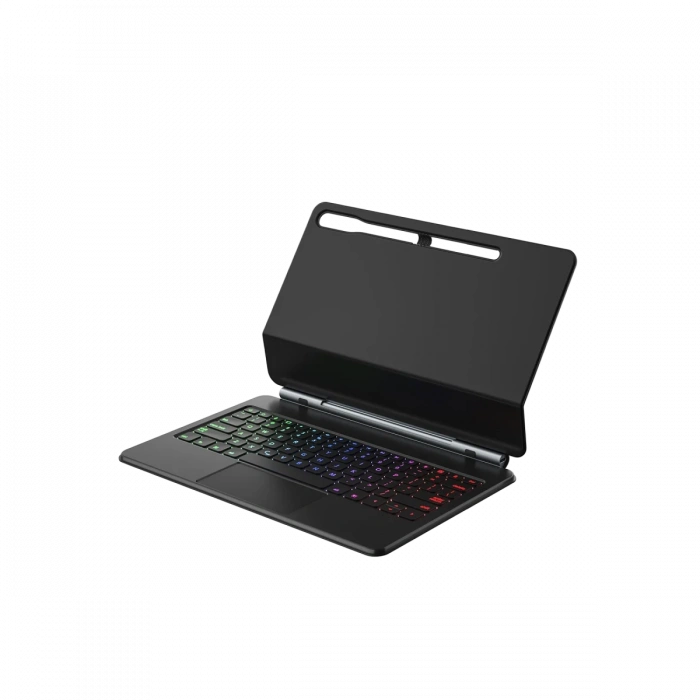 Samsung Galaxy T737 Tab S7 FE 12.4 Kılıf Eternal Ledli Klavyeli Tablet Kılıfı - Siyah