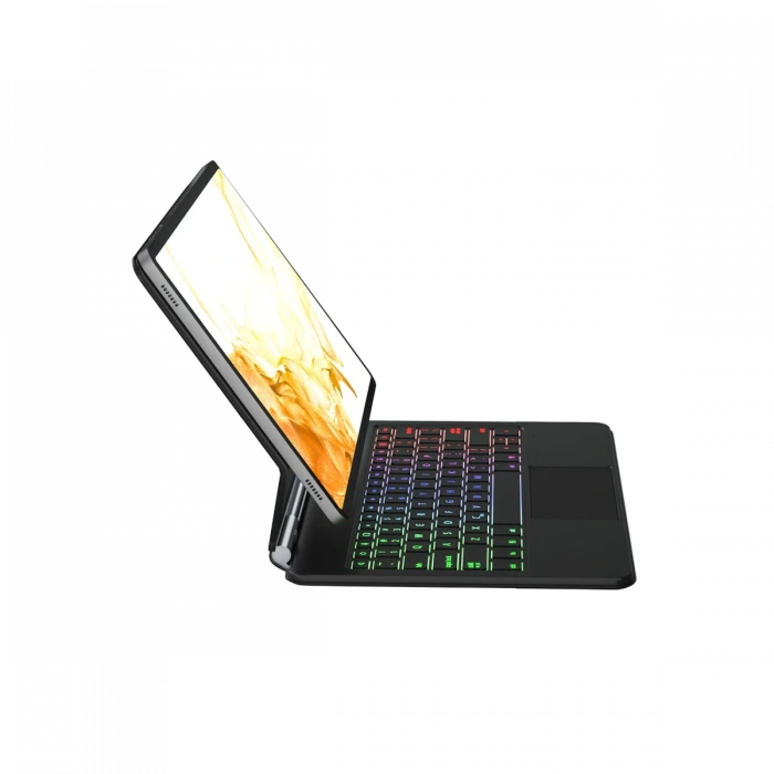 Samsung Galaxy T737 Tab S7 FE 12.4 Kılıf Eternal Ledli Klavyeli Tablet Kılıfı - Siyah