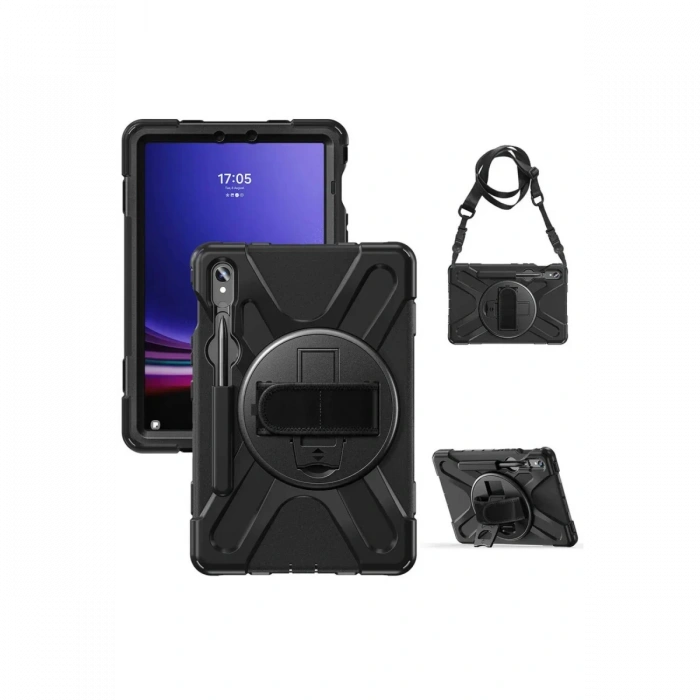 Samsung Galaxy X510 Tab S9 FE 11 Kılıf Amazing Tablet Kapak - Siyah