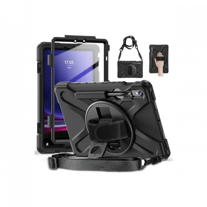 Samsung Galaxy X510 Tab S9 FE 11 Kılıf Amazing Tablet Kapak - Siyah