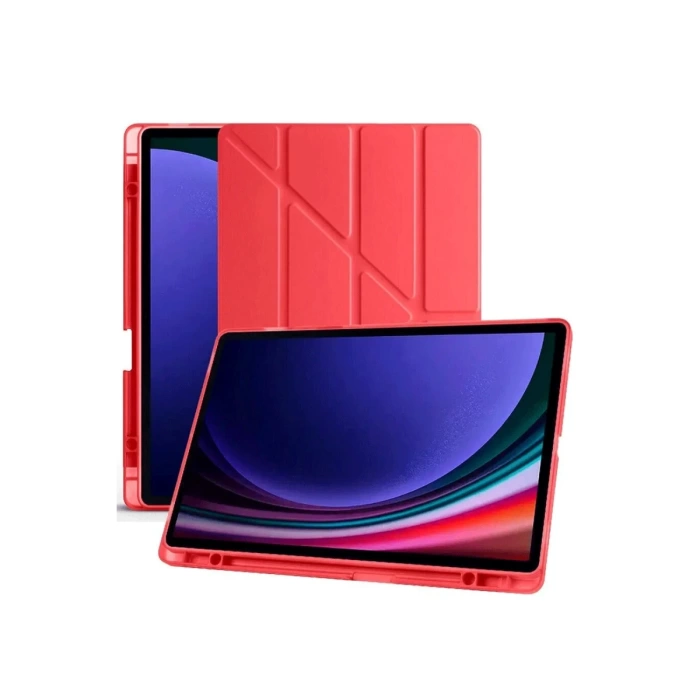 Newface Samsung Galaxy X610 Tab S9 FE Plus 12.4 Kılıf Kalemlikli Mars Tablet Kılıfı - Kırmızı