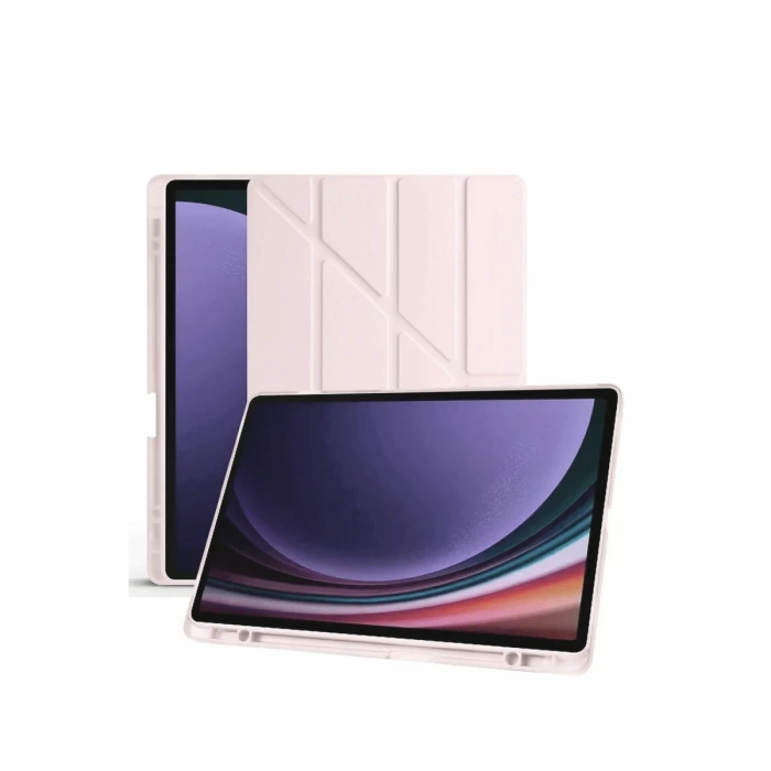 Newface Samsung Galaxy X610 Tab S9 FE Plus 12.4 Kılıf Kalemlikli Mars Tablet Kılıfı - Rose Gold