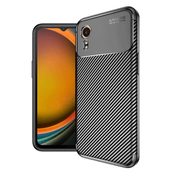 Newface Samsung Galaxy XCover 7 Kılıf Auto Focus Karbon Kapak - Siyah