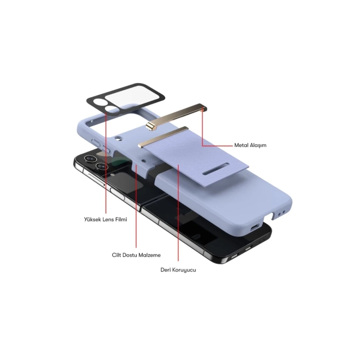 Newface Samsung Galaxy Z Flip 3 Kılıf Belt Flip Kapak