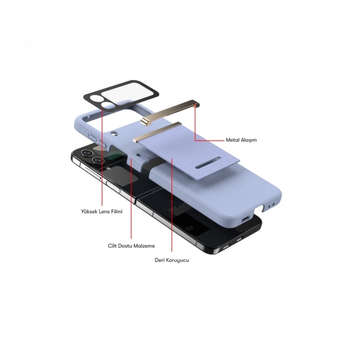 Newface Samsung Galaxy Z Flip 4 Kılıf Belt Flip Kapak