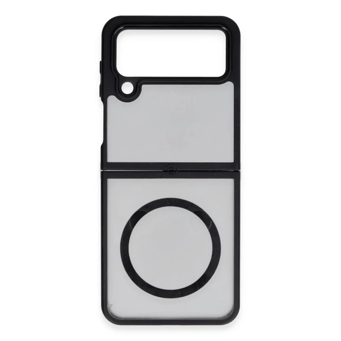 Newface Samsung Galaxy Z Flip 4 Kılıf Blur Fold Magsafe Kapak - Mat Siyah