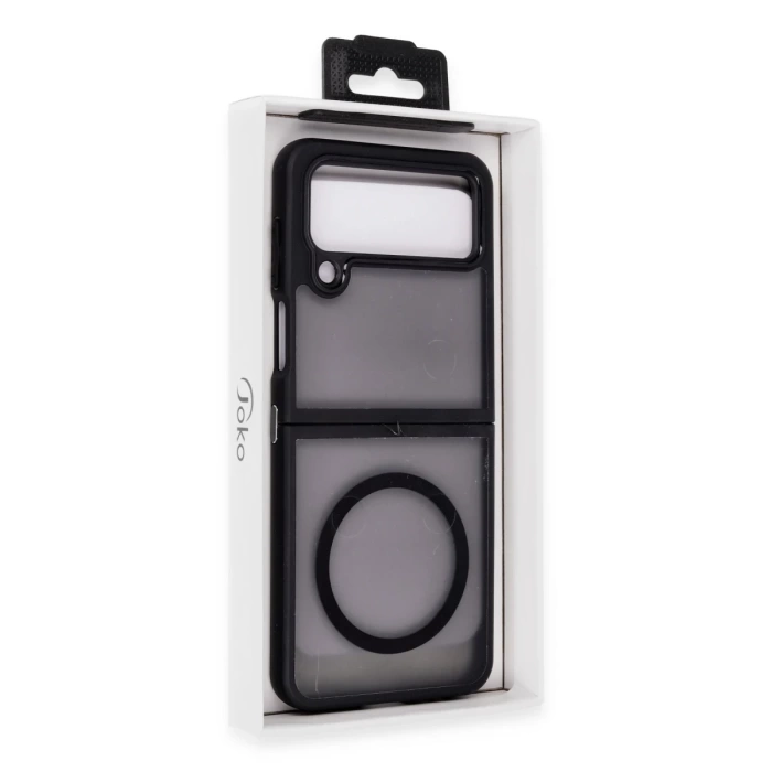 Newface Samsung Galaxy Z Flip 4 Kılıf Blur Fold Magsafe Kapak - Mat Siyah