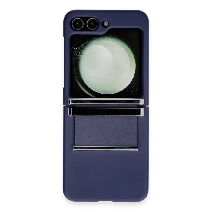 Newface Samsung Galaxy Z Flip 5 Kılıf Belt Flip Kapak - Lacivert