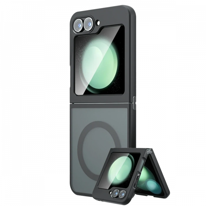 Newface Samsung Galaxy Z Flip 5 Kılıf Blur Fold Magsafe Kapak - Mat Siyah