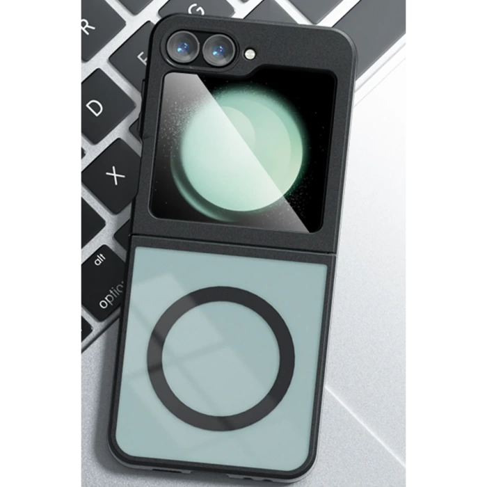 Newface Samsung Galaxy Z Flip 5 Kılıf Blur Fold Magsafe Kapak - Mat Siyah