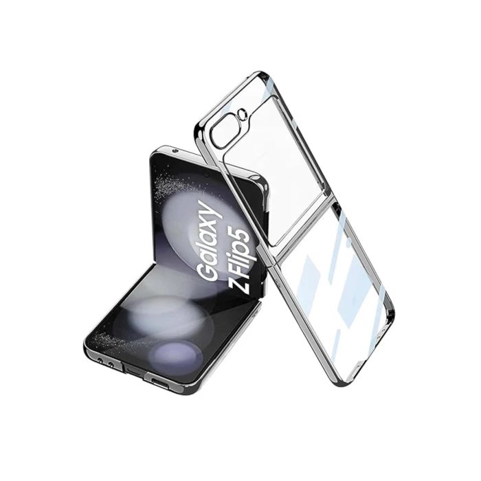 Newface Samsung Galaxy Z Flip 5 Kılıf Fold Element Kapak - Gümüş