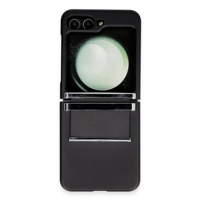 Newface Samsung Galaxy Z Flip 6 Kılıf Belt Flip Kapak - Siyah