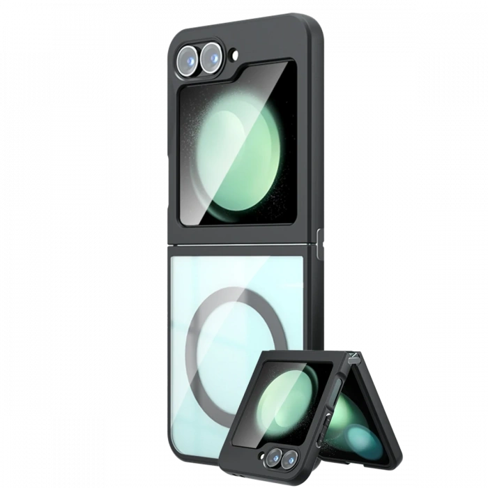 Newface Samsung Galaxy Z Flip 6 Kılıf Blur Fold Magsafe Kapak - Siyah
