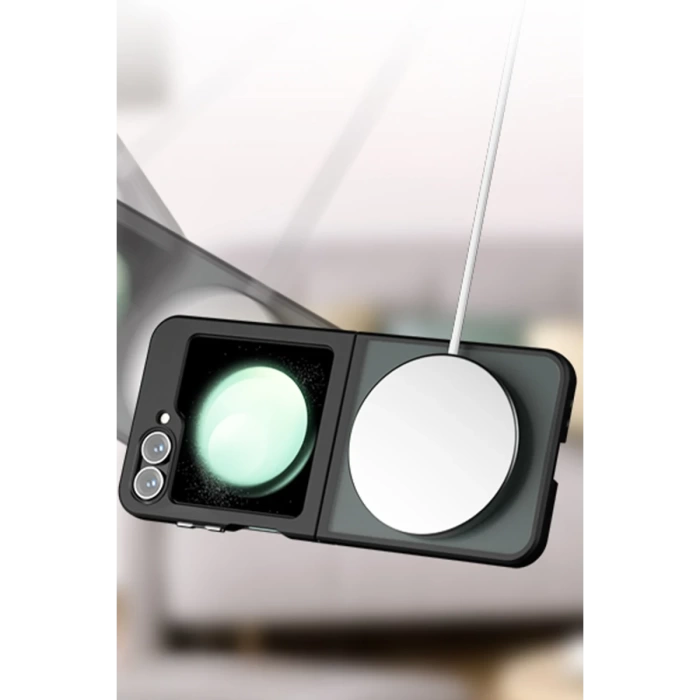 Newface Samsung Galaxy Z Flip 6 Kılıf Blur Fold Magsafe Kapak - Siyah