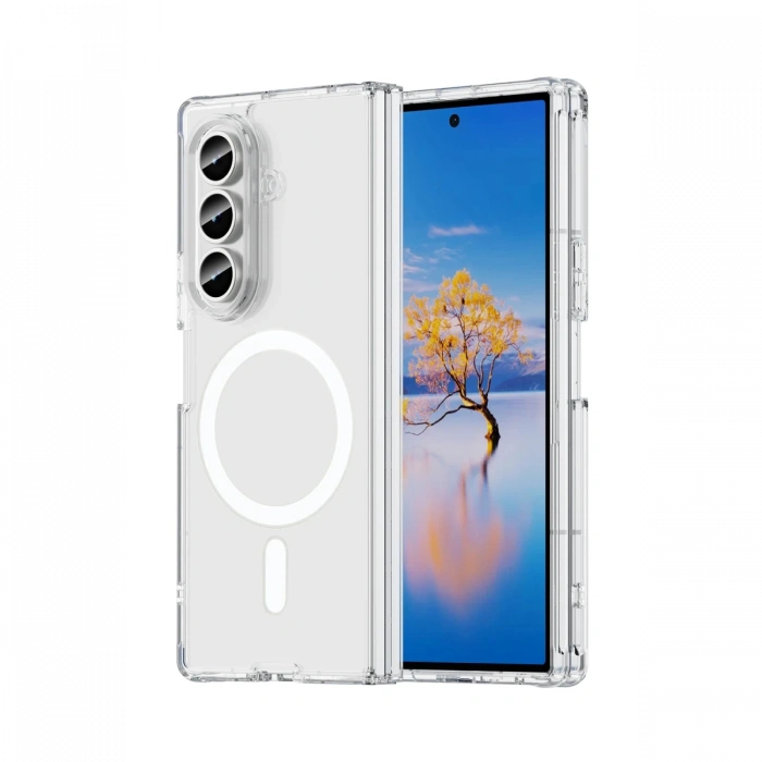 Samsung Galaxy Z Fold 7 Kılıf Magneticsafe Şeffaf Silikon - Şeffaf