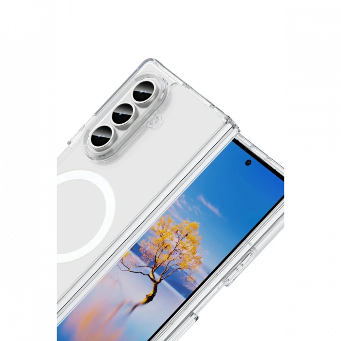 Newface Samsung Galaxy Z Fold 7 Kılıf Magneticsafe Şeffaf Silikon - Şeffaf