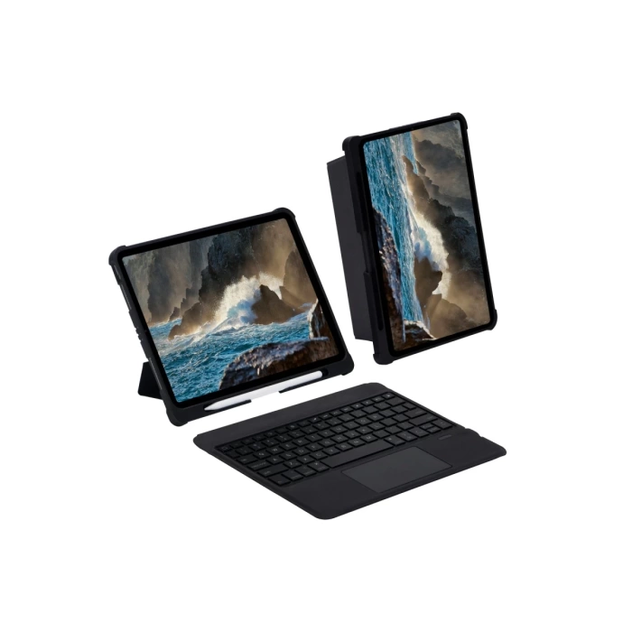 Newface T5206D iPad 10.2 (7.nesil) Kılıf İnter Ledli Klavyeli Tablet Kılıfı - Siyah