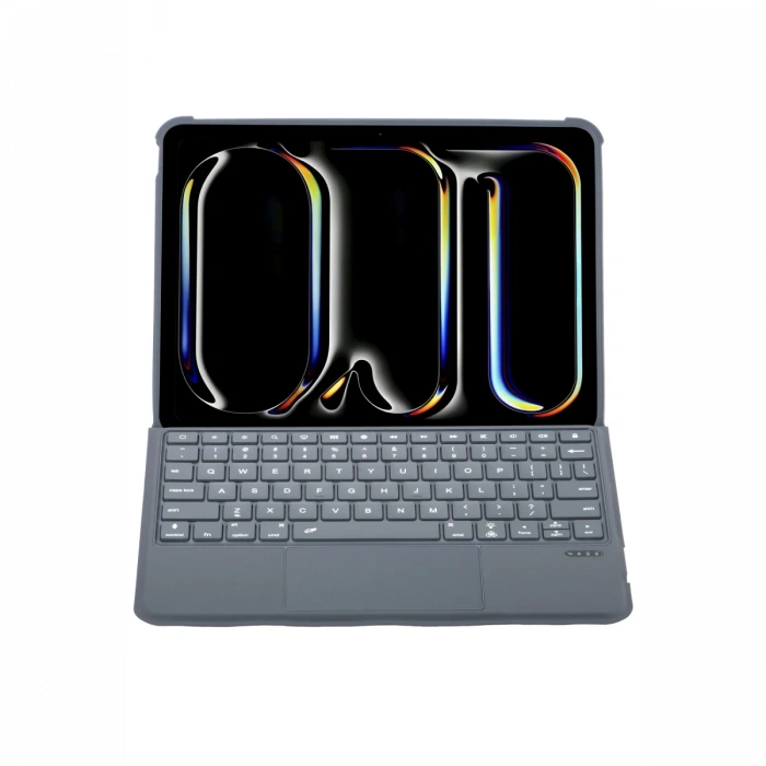 T5504D iPad Pro 11 (2024) Kılıf Palermo Ledli Klavyeli Standlı Tablet Kılıfı - Siyah