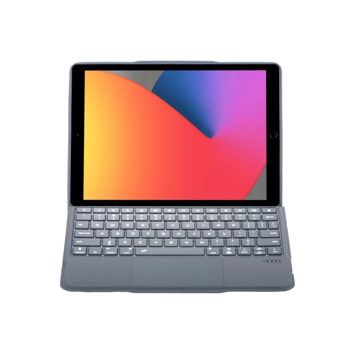 Newface T5506D iPad 10.2 (9.Nesil) Kılıf Palermo Ledli Klavyeli Standlı Tablet Kılıfı - Siyah