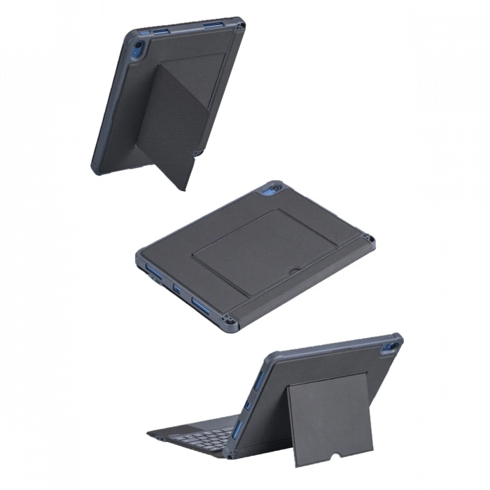 Newface T5508D iPad 2022 10.9 (10.Nesil) Kılıf Palermo Ledli Klavyeli Standlı Tablet Kılıfı - Siyah