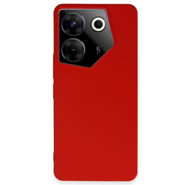 Newface Tecno Camon 20 Pro 5G Kılıf First Silikon - Kırmızı