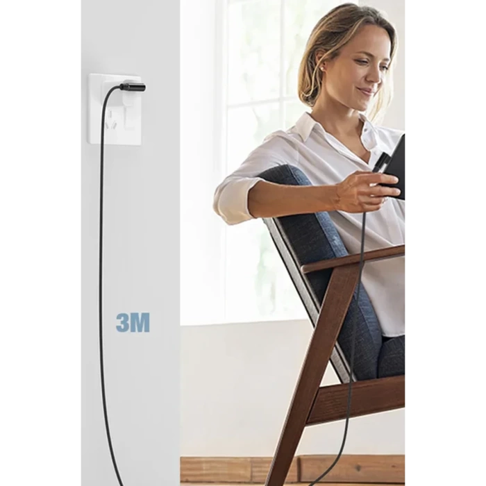 Newface USB to Lightning 3M 2.4A Kablo - Siyah