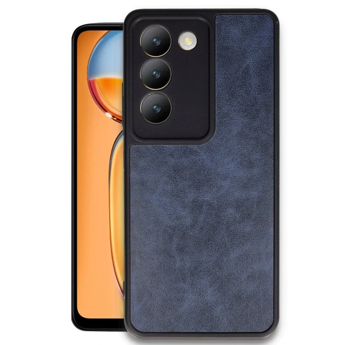 Newface Vivo V30 Lite 4G Kılıf Aras Deri Kapak - Lacivert