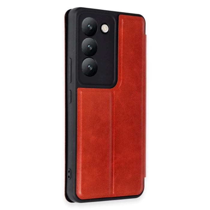 Newface Vivo V30 Lite 4G Kılıf Flip Cover - Kırmızı