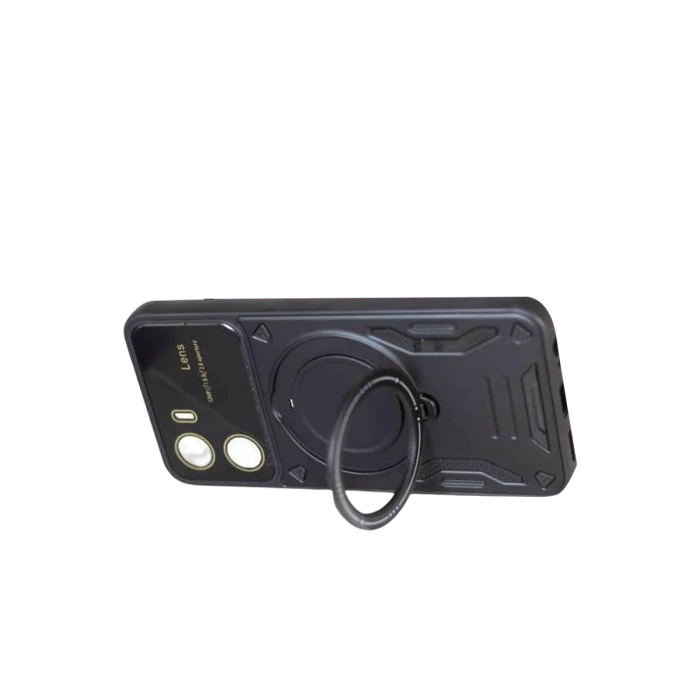 Newface Vivo Y16 Kılıf Joy Lens Standlı Kapak - Siyah