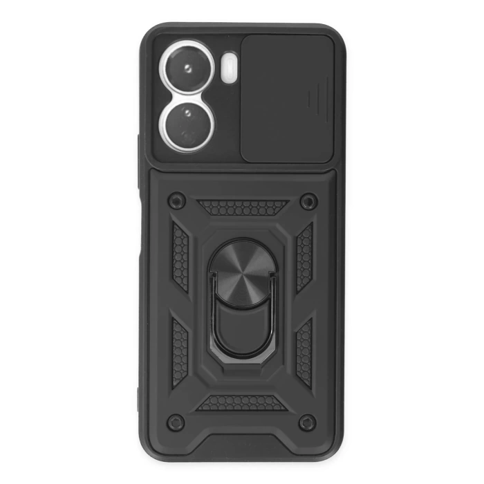 Newface Vivo Y16 Kılıf Pars Lens Yüzüklü Silikon
