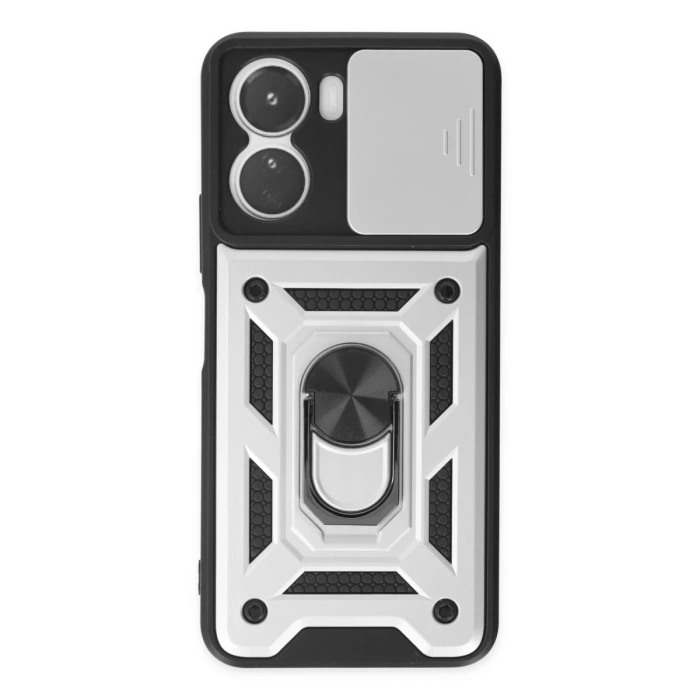 Newface Vivo Y16 Kılıf Pars Lens Yüzüklü Silikon