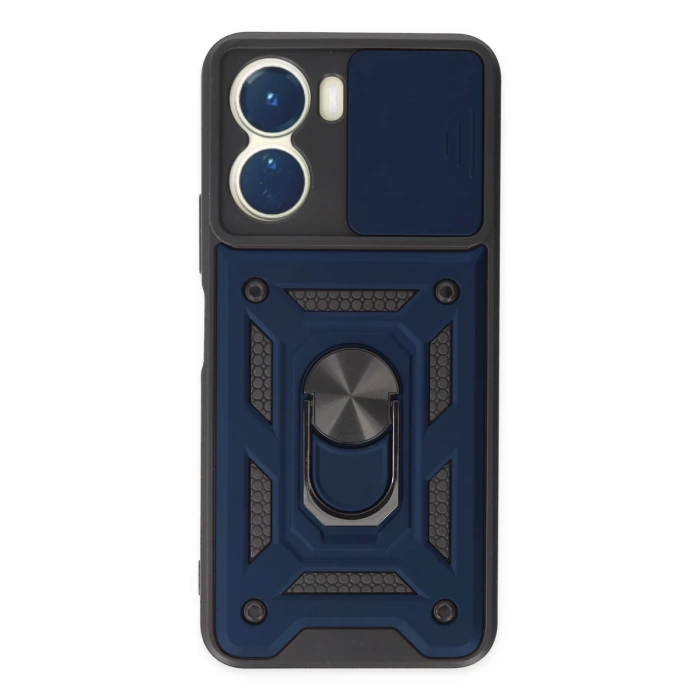 Newface Vivo Y16 Kılıf Pars Lens Yüzüklü Silikon