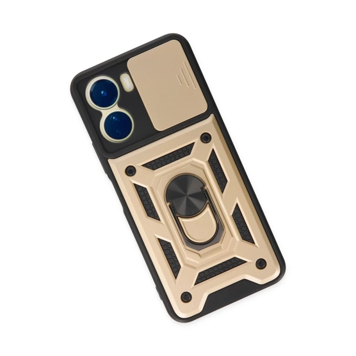 Newface Vivo Y16 Kılıf Pars Lens Yüzüklü Silikon