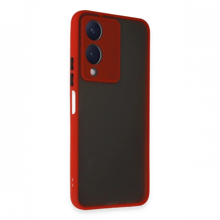 Newface Vivo Y17S Kılıf Montreal Silikon Kapak - Kırmızı